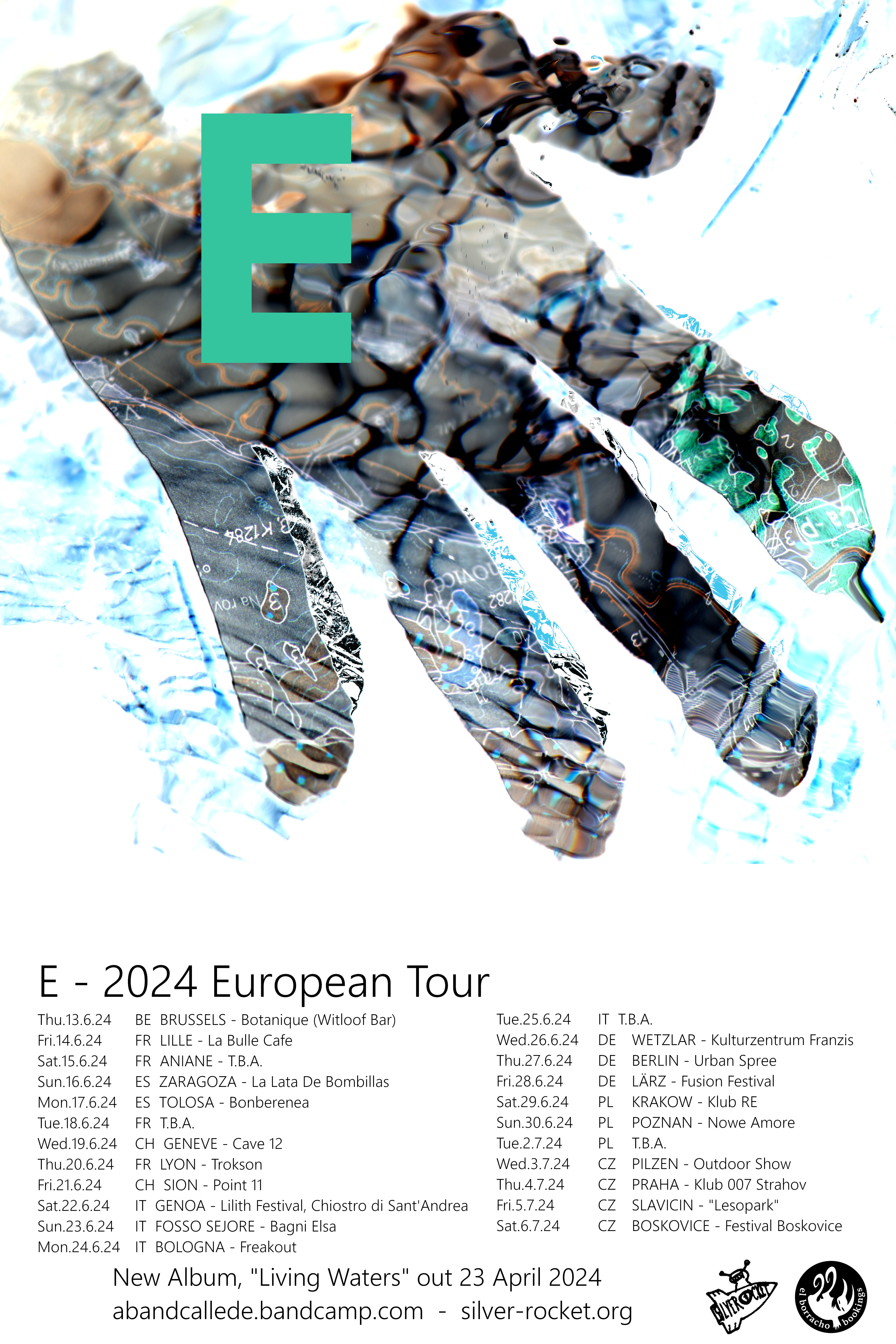 Poster with Tour Dates for Europe 2024